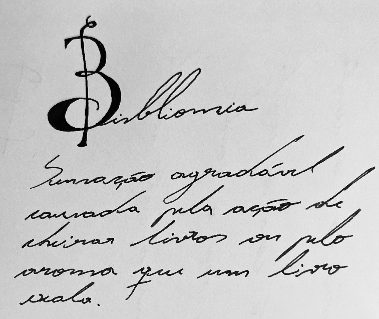 handwriten word bisbliomia